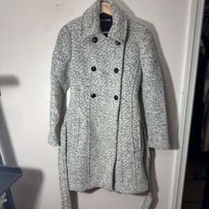 Express Women's Double-Breasted Coat in Heather Gray